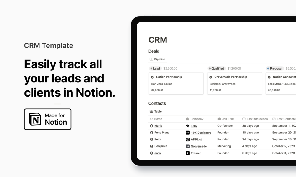 CRM template
