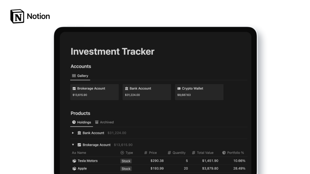 Investment tracker