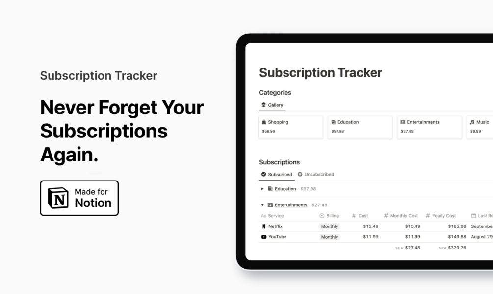 subscription tracker