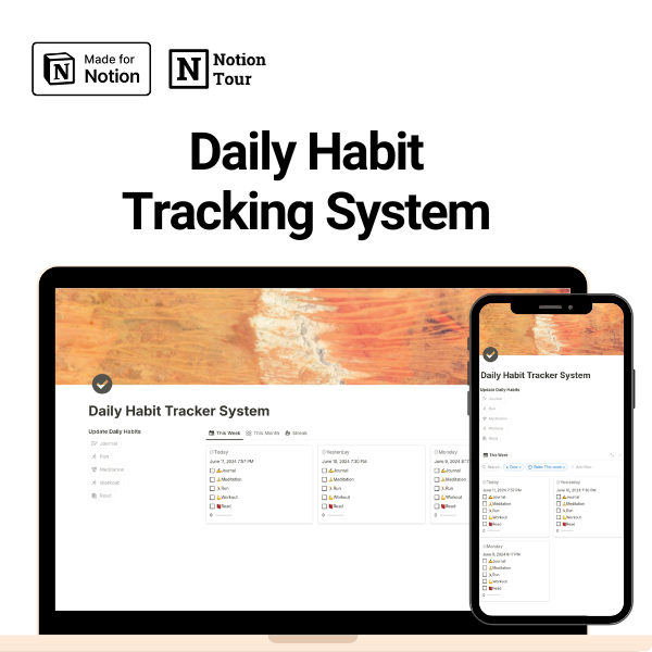 Daily habit tracking system template