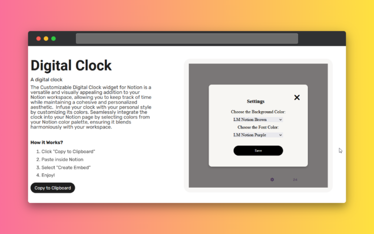 How To Add a Clock In Notion (Free Clock Widgets) - Notion Tour