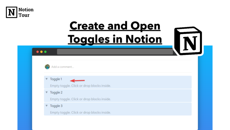 Create and Open toggles in Notion