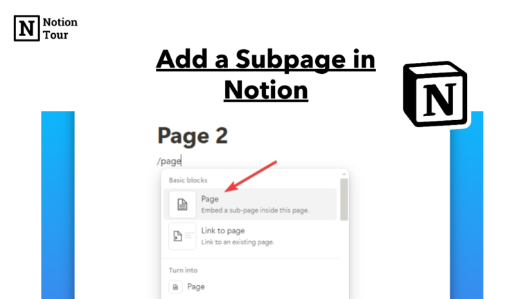 How to Add Sub-Page in Notion