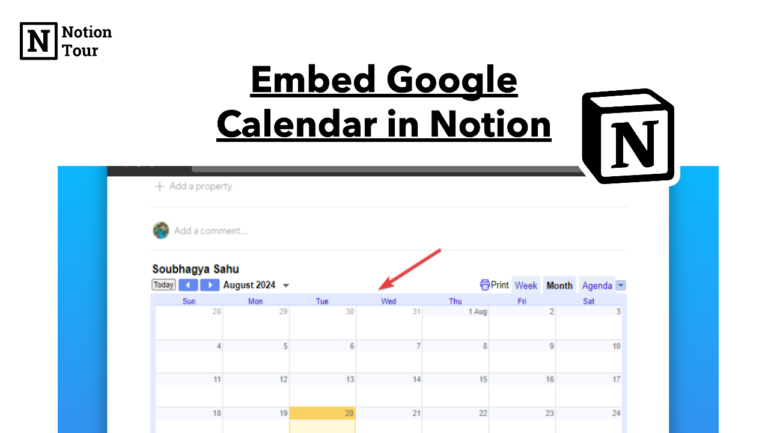 How to Embed Google Calendar in Notion