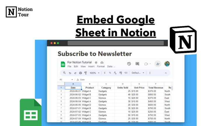 How to Embed Google Sheet in Notion