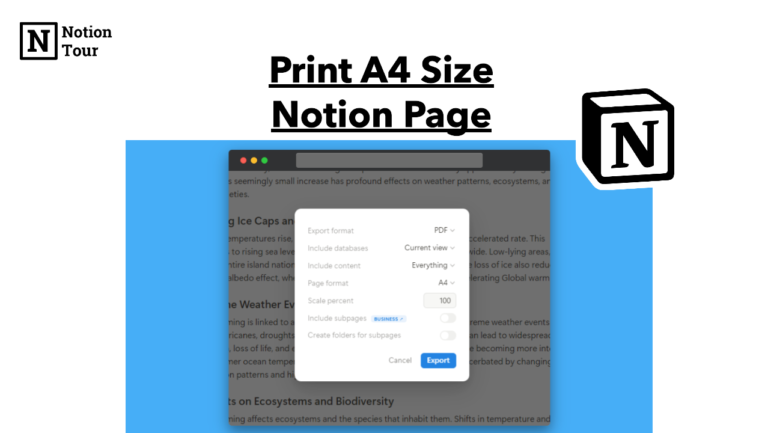 How to Print A4 Size Notion Page