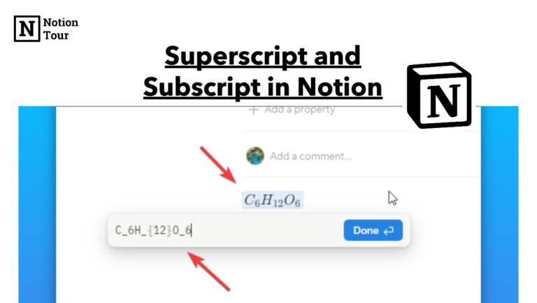 How to Write Subscript and Superscript in Notion