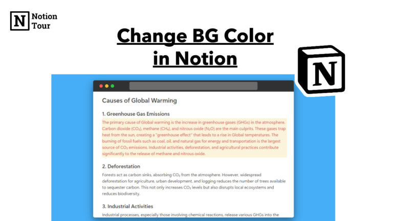 How to change the background color in Notion