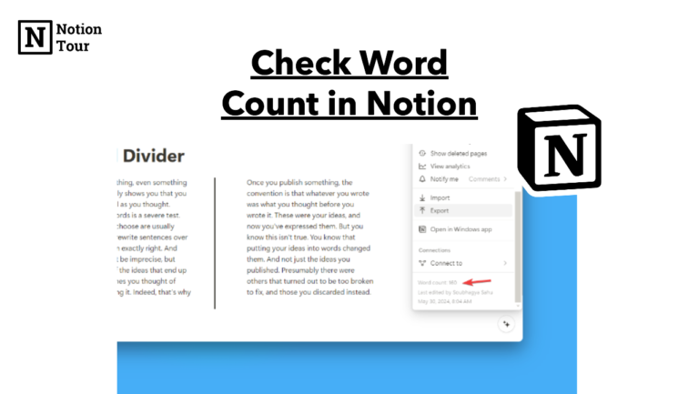 How to check word count in notion