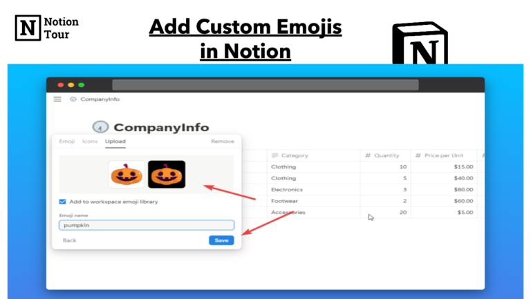 Add Custom Emojis in Notion