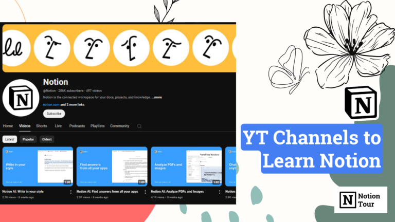 Best Youtube channels to learn notion