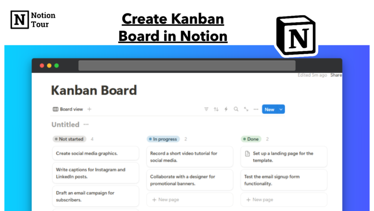 How to Create Kanban Board in Notion