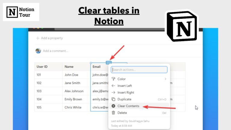 How to Clear a Table in Notion