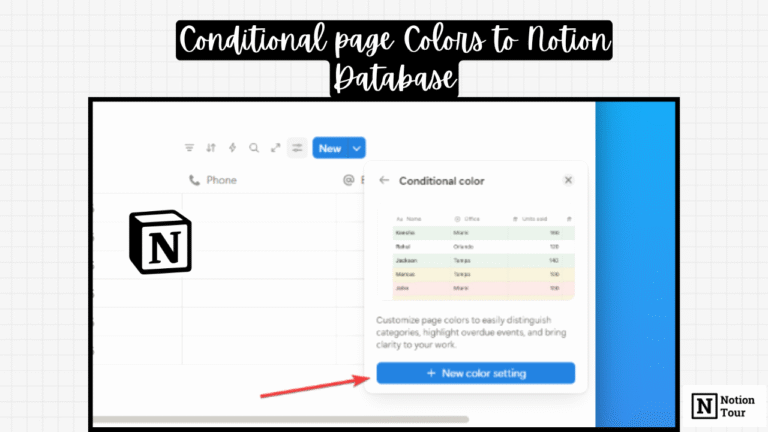 Conditional page Colors to Notion Database